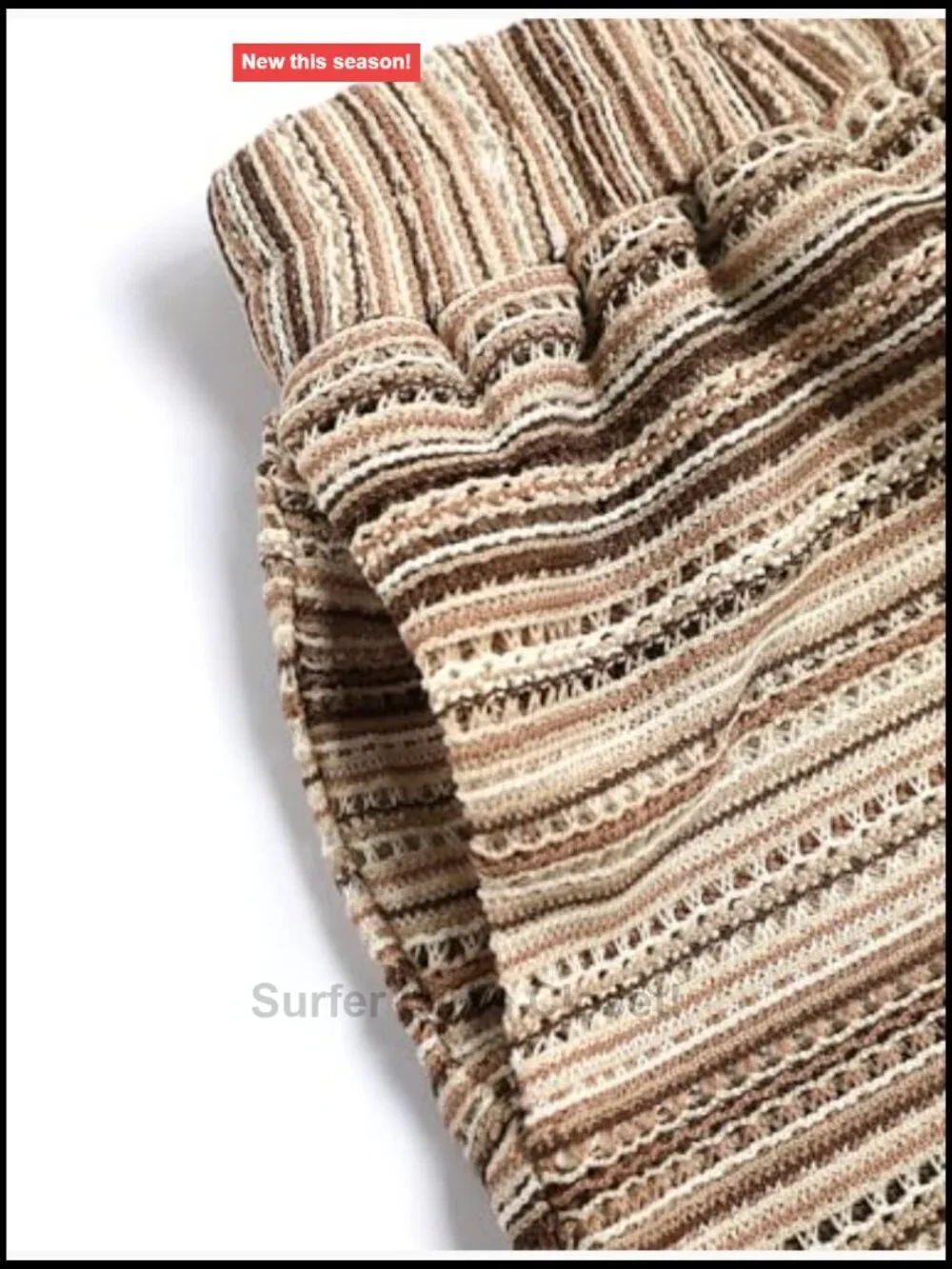 High Waisted Striped Crochet Cover Up Shorts with Pockets